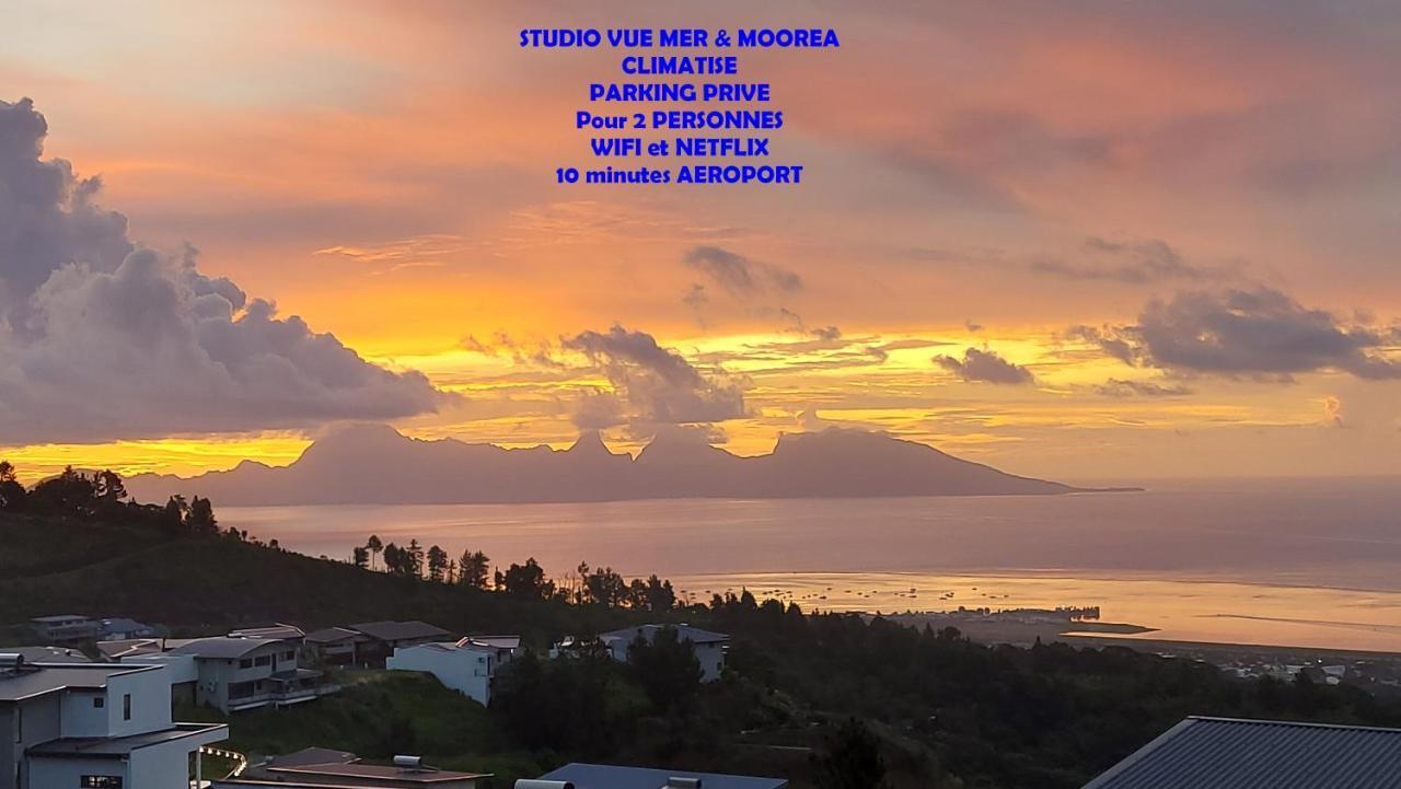 Studio Vaimiti Pour 2 Personnes Vue Mer Et Moorea Faaa Exteriör bild